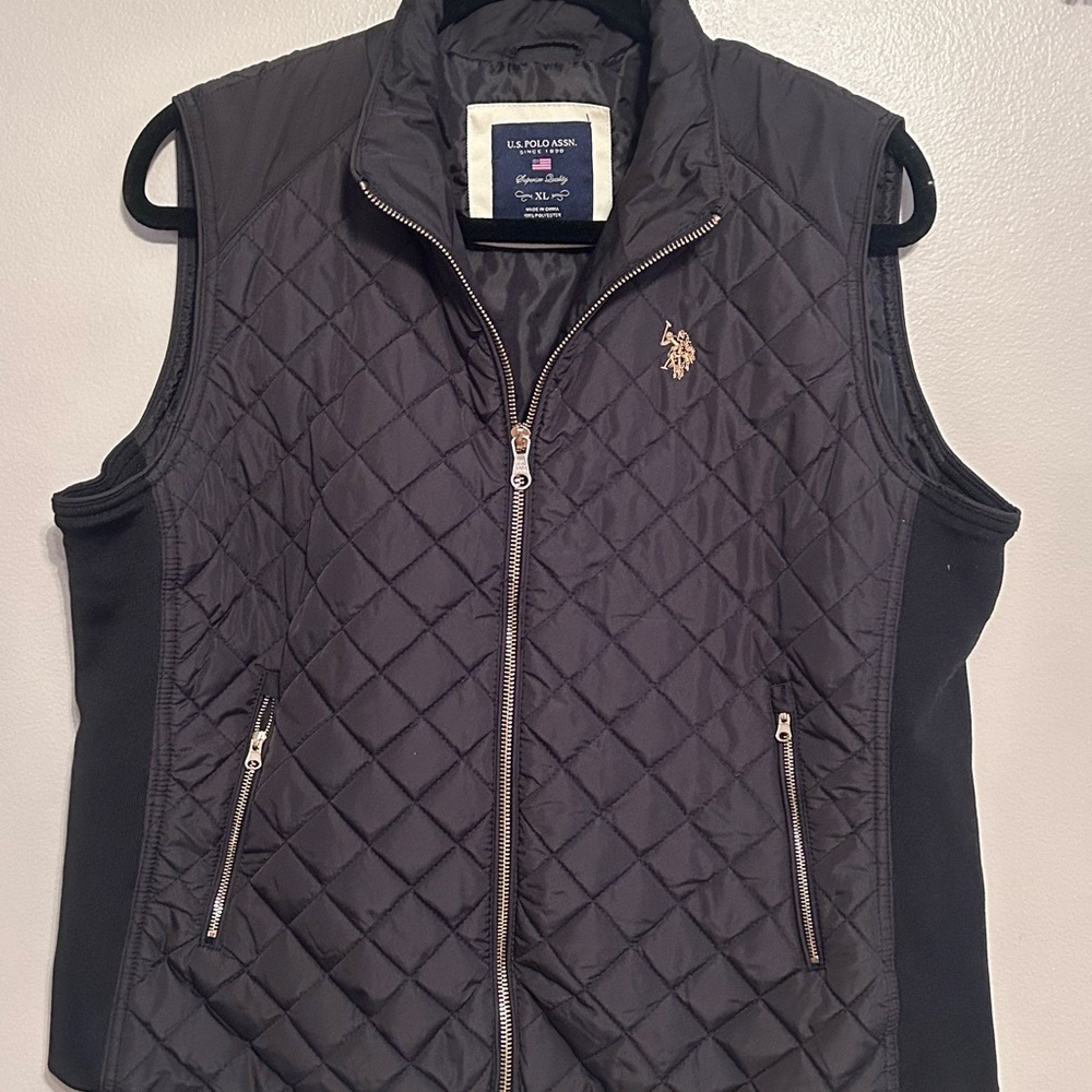 U.S. Polo Assn. Black Quilted Women's Vest